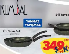 KUMSAL 2'Lİ TAVA SET 20+26 CM